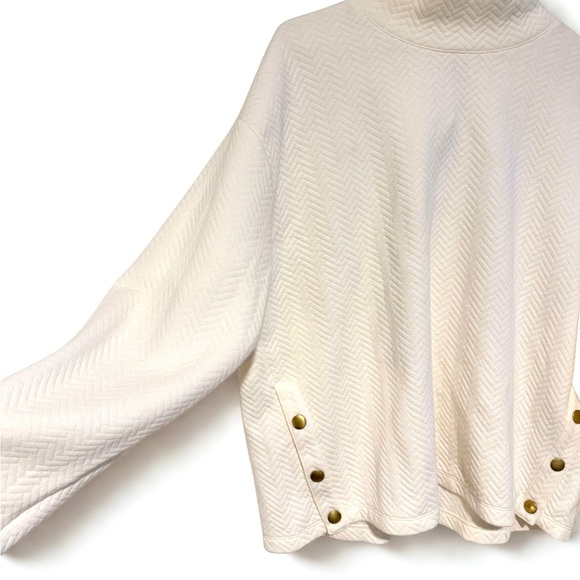 JCREW Herringbone mockneck sweatshirt NWT XL - Picture 3 of 6